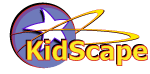 the kidscapee logo is shown on a black background